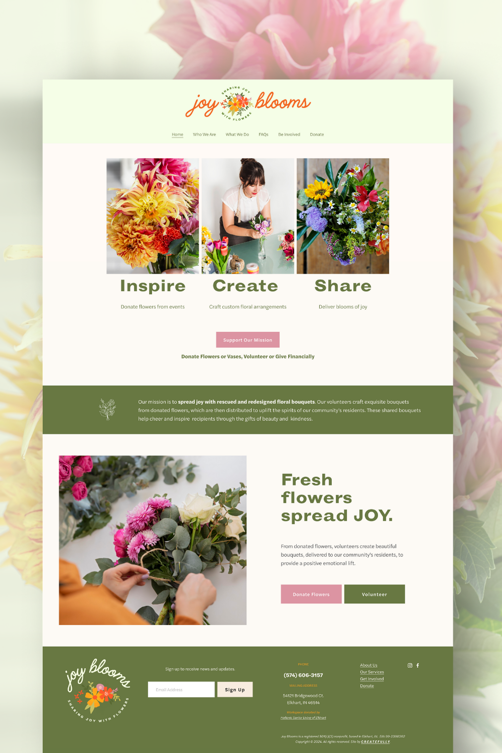 Joy Blooms website