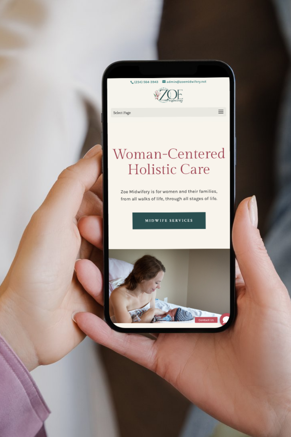 Zoe Midwifery website phone